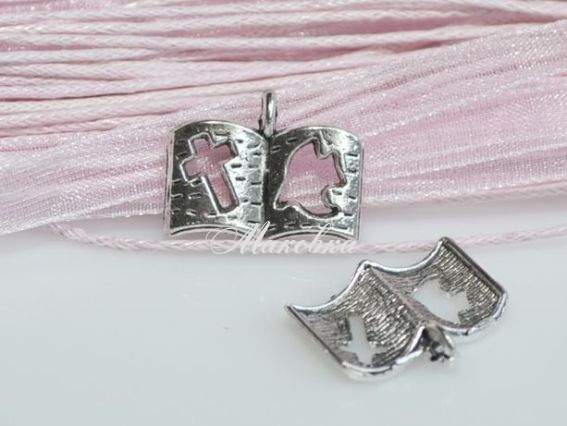 Подвеска Книга открытая, античное серебро, 1 шт Подвеска Книга открытая, античное серебро, 1 шт