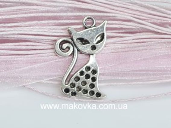 Подвеска Кот №4, античное серебро, 50 шт Подвеска Кот №4, античное серебро, 50 шт