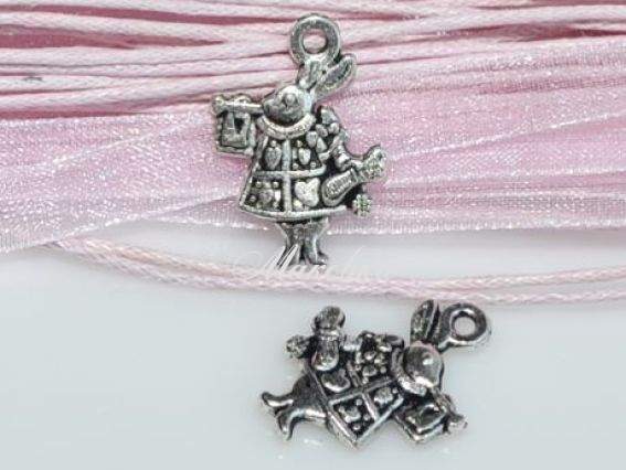 Подвеска Кролик, античное серебро, 1 шт