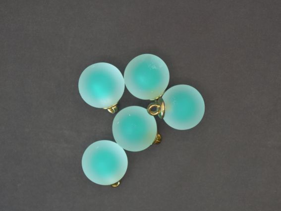 Кулон скляний Морозна кулька, напівпрозора Зелена усередині , розмір 15 мм