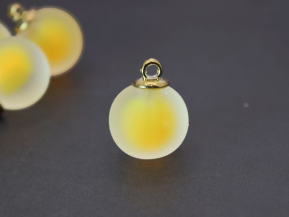  Подвеска - кулон Морозный шарик, Желтый внутри