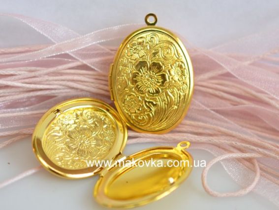 Медальон для фото №7 овальный 23х34 мм, под золото Медальон для фото №7 овальный 23х34 мм, под золото