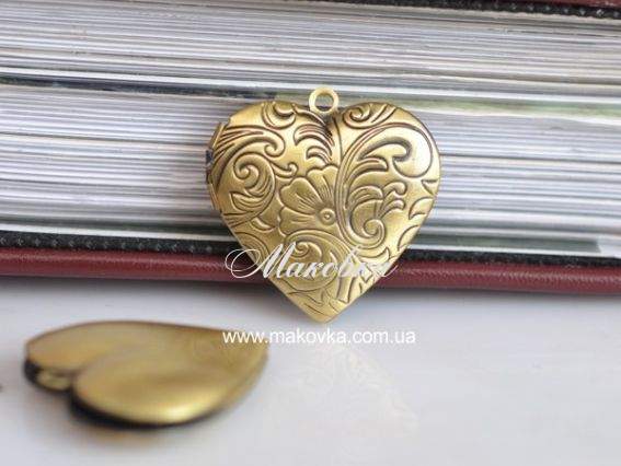 Медальйон для фото №8 Серце, 28 мм Медальйон для фото №8 Серце, 28 мм