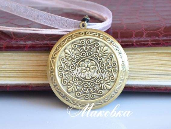 Медальон для фото №11  Круглый с узором 44х57 мм, античная бронза, 1 шт Медальон для фото №11  Круглый с узором 44х57 мм, античная бронза, 1 шт