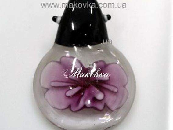 Подвеска Lampwork Жучок розовая