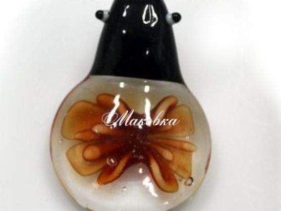Подвеска Lampwork Жучок терракотовая Подвеска Lampwork Жучок терракотовая