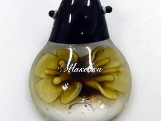 Подвеска Lampwork Жучок желтая