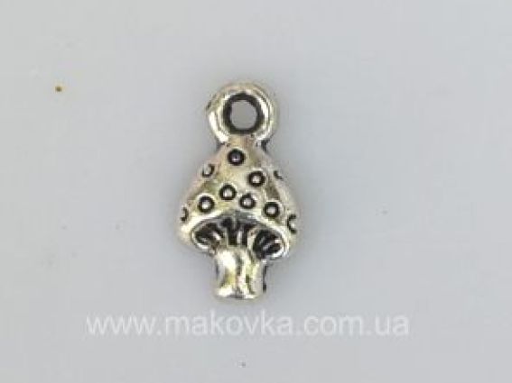 Подвеска Мухомор, античное серебро, 1 шт Подвеска Мухомор, античное серебро, 1 шт