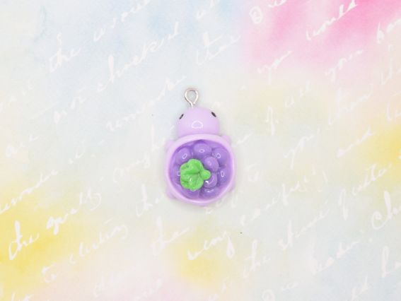 Підвіска , кулон Черепашка Бузкова з ожиною 28мм, для обвісів у стилі Kidcore та Y2K, полімерна смола 