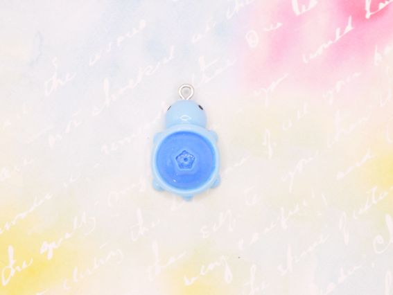 Підвіска , кулон Черепашка Блакитна з чорницьою 28мм, для обвісів у стилі Kidcore та Y2K, полімерна смола 