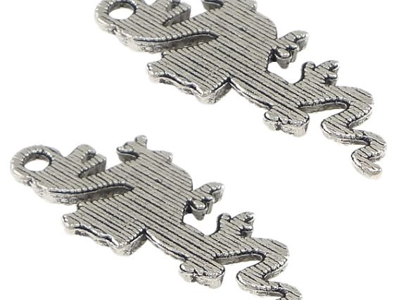 Бижутерная Подвеска, шарм Дракон №03, длина 27 мм античное серебро, 1 шт