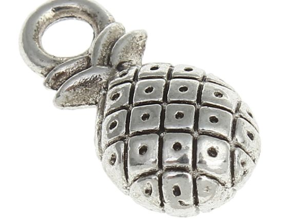 Подвеска  Ананас маленький, античное серебро, 1 шт