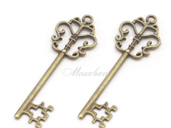 Підвіска Ключ №16 великий ажурний, 58 мм, антична бронза, 1 шт Підвіска Ключ №16 великий ажурний, 58 мм, антична бронза, 1 шт