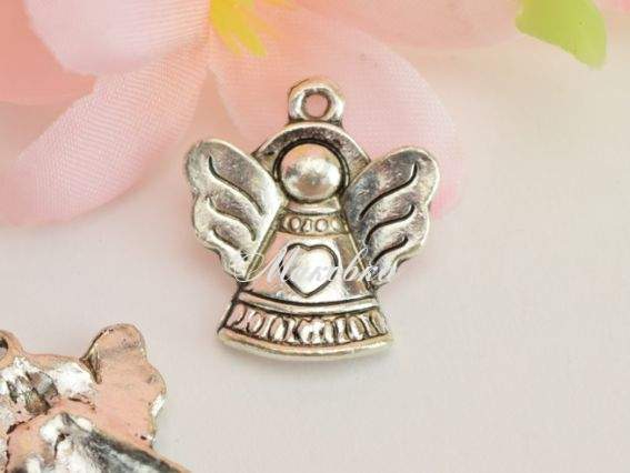 Подвеска Ангелок №07 с сердцем , античное серебро, 1 шт Подвеска Ангелок №07 с сердцем , античное серебро, 1 шт