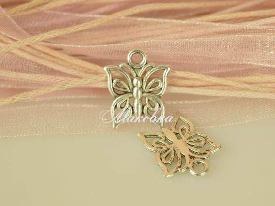 Пдвеска Бабочка №08 маленькая, античное серебро