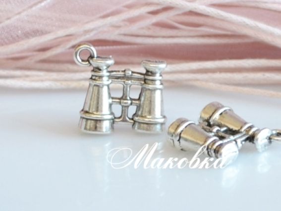 Подвеска Бинокль 15 мм, античное серебро, 1 шт Подвеска Бинокль 15 мм, античное серебро, 1 шт