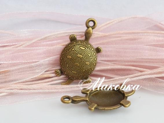 Подвеска Черепаха 34х18 мм античная бронза, 1 шт Подвеска Черепаха 34х18 мм античная бронза, 1 шт