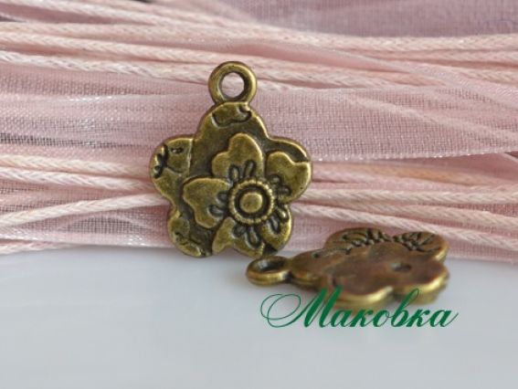 Подвеска Цветок №7 двухсторонний, античная бронза, 50 шт Подвеска Цветок №7 двухсторонний, античная бронза, 50 шт