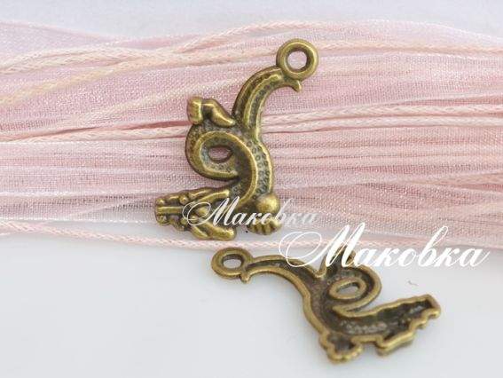 Подвеска Дракон №02, 29 мм античная бронза, 50 шт Подвеска Дракон №02, 29 мм античная бронза, 50 шт