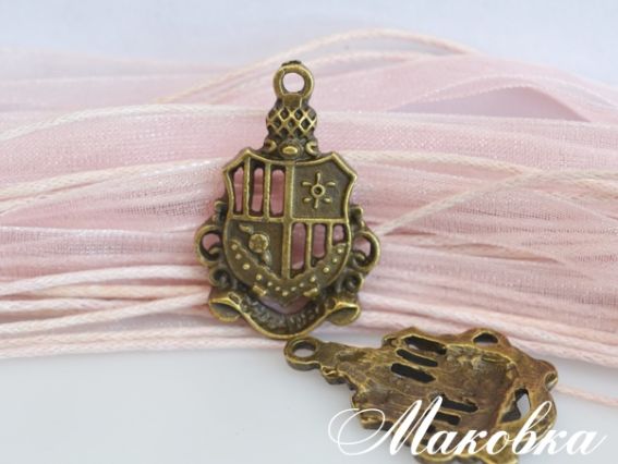 Подвеска Герб, 18.50x27.50 мм, античная брронза, 1 шт Подвеска Герб, 18.50x27.50 мм, античная брронза, 1 шт