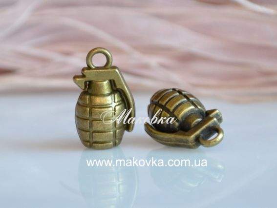 Подвеска Граната 22х13 мм, античная бронза, 1 шт Подвеска Граната 22х13 мм, античная бронза, 1 шт