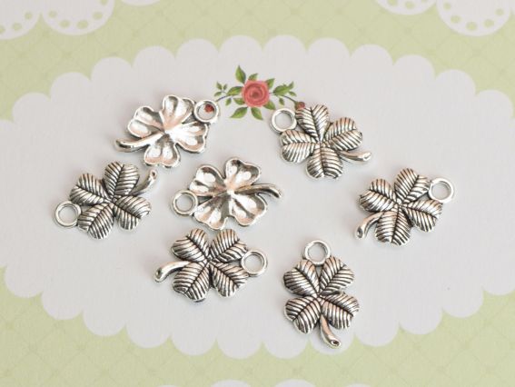 Біжутерна підвіска, шарм Конюшина 2, платина