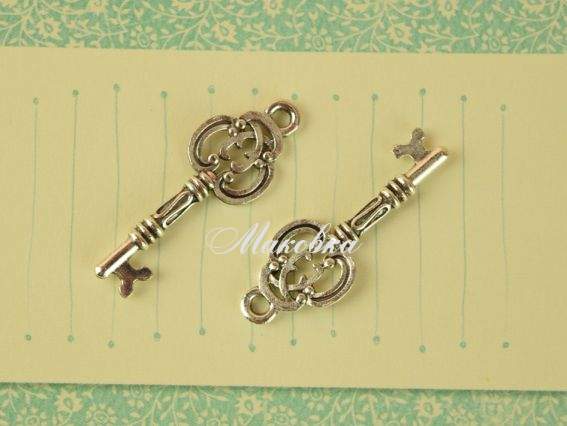 Подвеска Ключ №14 Египет, 27 мм, античное серебро, 1 шт