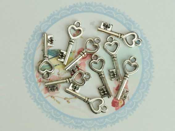 Бижутерная Подвеска, шарм,  Ключ №15, античное серебро 1 шт