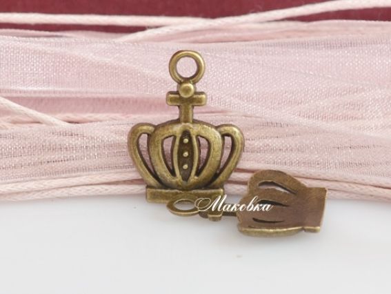 Подвеска Корона №4, 14,5х19 мм античная бронза, 1 шт Подвеска Корона №4, 14,5х19 мм античная бронза, 1 шт