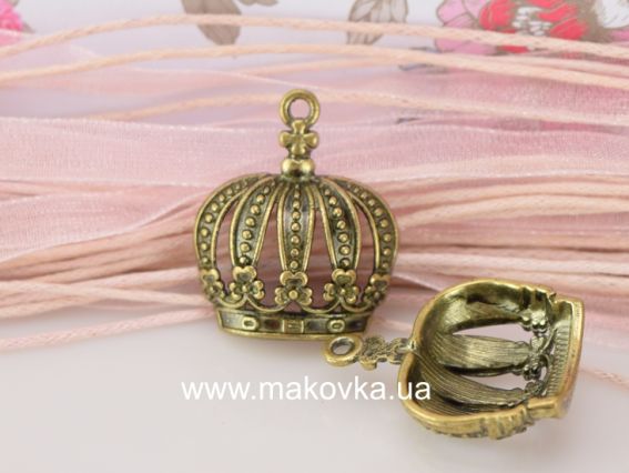 Подвеска Корона №7 размер 21.70x26.20 мм, античная бронза, 1 шт Подвеска Корона №7 размер 21.70x26.20 мм, античная бронза, 1 шт