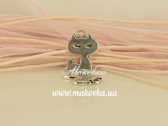 Подвеска Кот-чертенок №9 12.50x16 мм античное серебро, 1 шт
