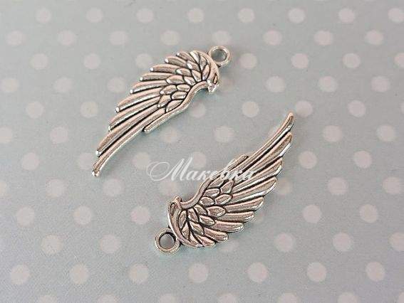 Подвеска Крыло, античное серебро, 1 шт
