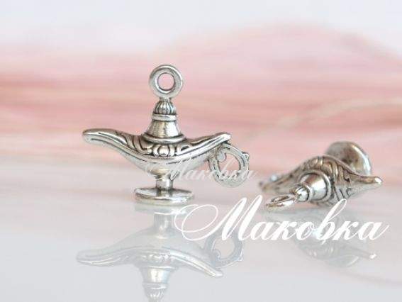 Подвеска Лампа Алладина, 22х18 мм, античное серебро, 1 шт Подвеска Лампа Алладина, 22х18 мм, античное серебро, 1 шт