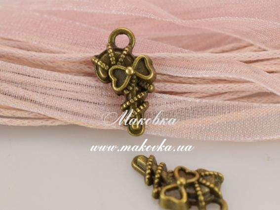 Подвеска Леденец рождественский, 16,5х9 мм, античная бронза, 1 шт