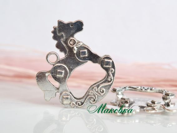 Подвеска Лошадка-качалка 54 мм, античное серебро, 1 шт Подвеска Лошадка-качалка 54 мм, античное серебро, 1 шт