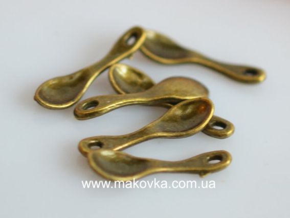 Подвеска Ложечка маленькая 5х19 мм, античная бронза, 50 шт, Подвеска Ложечка маленькая 5х19 мм, античная бронза, 50 шт,