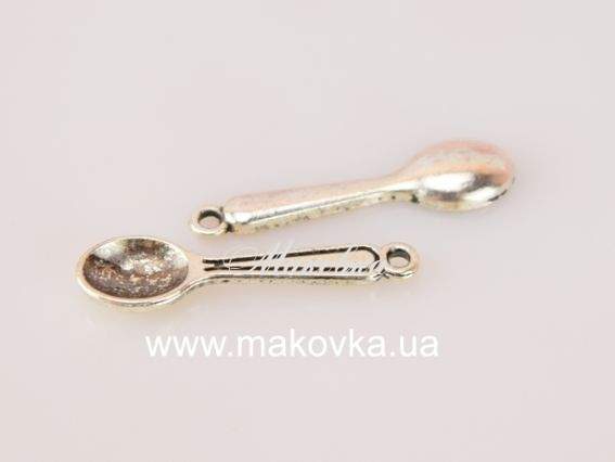 Подвеска Ложка 23 мм, античное серебро, 1 шт