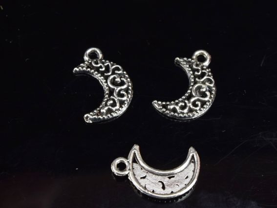 Підвіска, шарм Місяць маленький, колір античне срібло, 1 шт