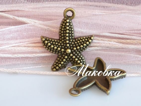 Подвеска Морская звездочка, античная бронза, 1 шт Подвеска Морская звездочка, античная бронза, 1 шт