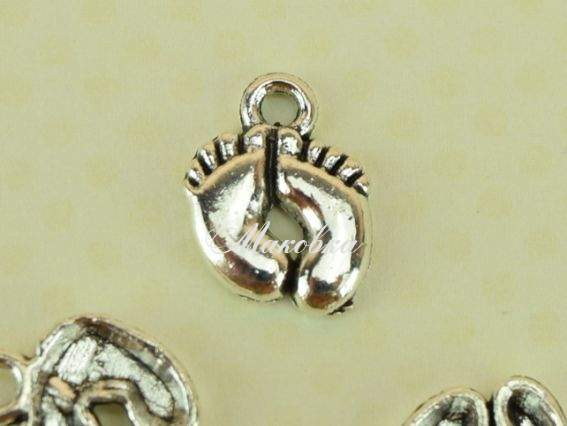 Подвеска Пара ножек 10х14мм 1 шт, античное серебро, 1 шт