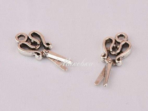 Подвеска Ножницы №5, 27 мм, античное серебро