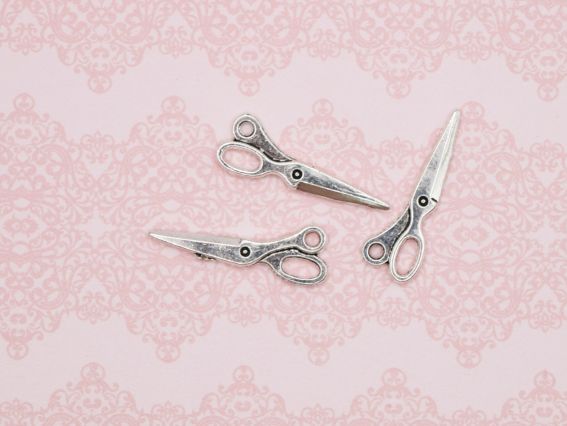 Подвеска Ножницы закрытые №7, 23 мм, античное серебро