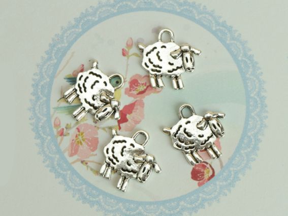 Металева підвіска Вівця, 15 мм, античне срібло, 1 шт