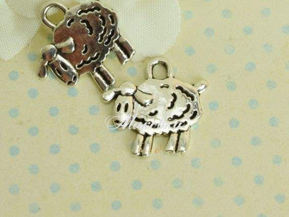 Подвеска Овца, 15мм, античное серебро, 1 шт