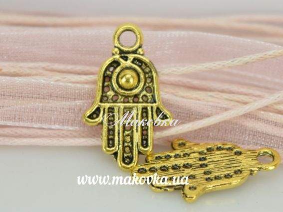 Подвеска Рука Фатимы (Хамса), античное золото, 1 шт