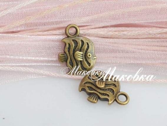 Подвеска Рыбка 04, античная бронза, 1 шт