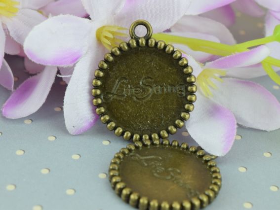 Біжутерна підвіска (шармик) З Деревом Life String, 22х26, колір антична бронза, 1 шт