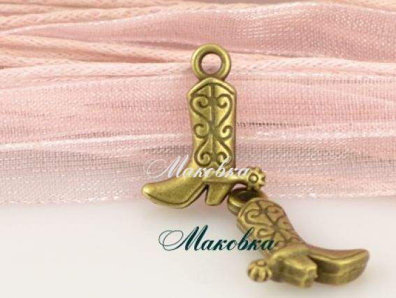 Подвеска Сапог №2, античная бронза, 1 шт
