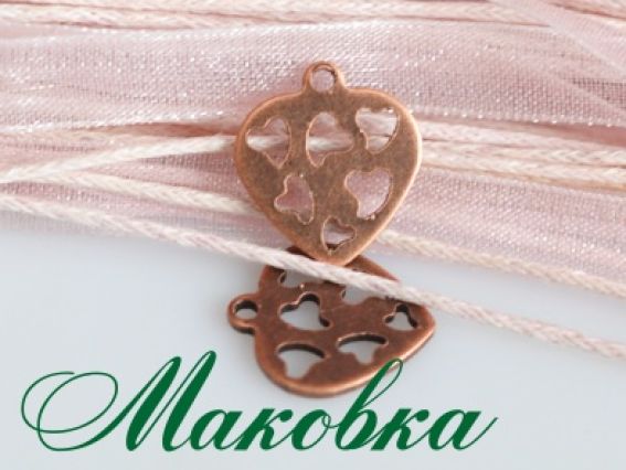 Подвеска Сердце №11 с сердечками, античная медь, 1 шт Подвеска Сердце №11 с сердечками, античная медь, 1 шт