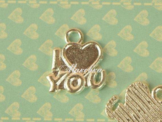 Підвіска Серце №15, I you, під кабошон 15х17 мм, срібло